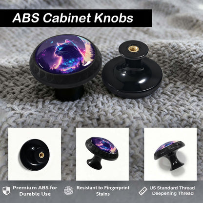 Artinhand 12 Pack Purple Cat Cabinet Knobs for Kitchen Bathroom
