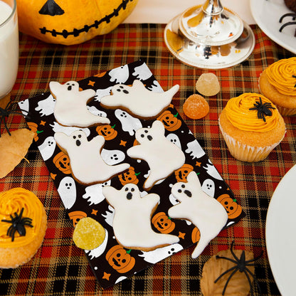 JarThenaAMCS 150Pcs Halloween Wax Paper Pumpkin Boo Ghost Deli Paper Black Sandwich Wrap Paper Tissue Waterproof Oil-Proof Picnic Liners for Party Kitchen Supplies, 9.8 x 8.3 Inch