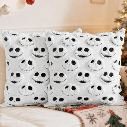eowvsio 2PCS Christmas Pillow Covers 18x18 inch,Nightmare Be Christmas Throw Pillow Cases,Xmas Tree Decor Soft Plush Faux Fur Wool Couch Cushion Case for Chair Sofa Bedroom Living Room