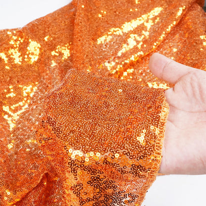 Poise3EHome Orange Sequin Tablecloth 60×102 Inch Rectangle Sparkly Fabric Table Cloth for Halloween Baby Shower Birthday Party Wedding Holiday Decoration