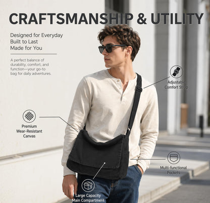 Messenger Bag Satchel Bags for Men Women Canvas Crossbody Shoulder Side Sling Bag