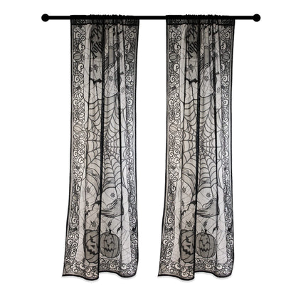 DII Fall Home & Party Décor Spooky Halloween Decorations Indoor & Front Porch, Single Door/Window Panel, 38x84, Haunted Lace