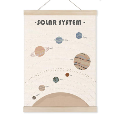 HUGANE Solar System Poster, Space Nursery Decor, Boho Wall Art, 12x16 Inches