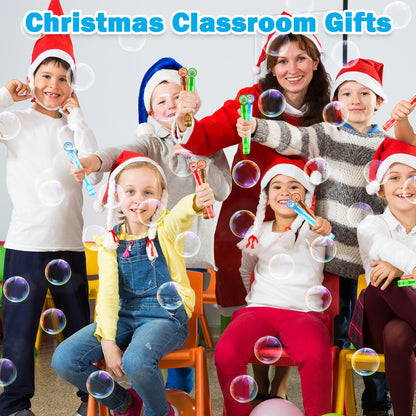Bulk Winter Party Favors Toys Gifts for Kids 64 Pack,Holiday Mini Bubble Wands Non Candy Treats Trinkets Goodie Bag Stocking Stuffers Fillers for Toddlers,Easter Classroom Prizes Games for Students