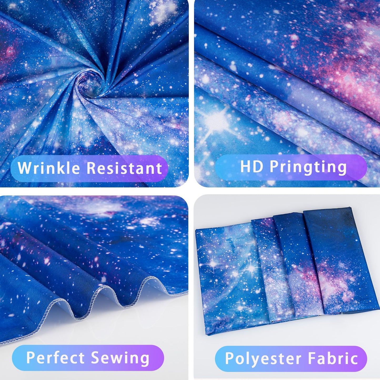 Apdidl Galaxy Space Backdrop Tapestry for Bedroom Aesthetic, Blue Purple Night Starry Sky Stars Universe Ceiling Tapestry, Mysterious Nebula Wall Hanging Room Decor for Living Room Dorm 51'' x 60''