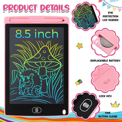 Zhehao 24 Pieces LCD Writing Tablet Doodle Board 8.5 Inch Colorful Reusable Screen Board Pad Reusable Drawing Writing Learning Educational Pad Toys for Girls Boys 8-10 3-10(Classic Round Style)