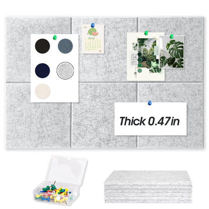 Thick Cork Board Tiles for Wall with Push Pins, Removable 36"x24"x0.47" Bulletin Board Sets, Magrowill 6 Packs Felt Panels Self-Adhesive Pin Board