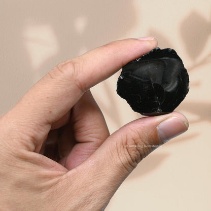 Amazing Gemstone Black Obsidian Raw Crystals and Healing Stones, Natural Rocks for Tumbling and DIY Raw Stones and Crystals (1 LB)