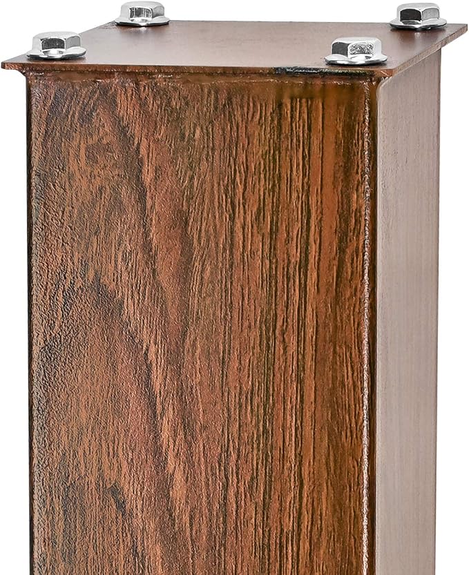 Mail Boss 7124 In- Ground Steel Mounting Mailbox Post, Wood Grain
