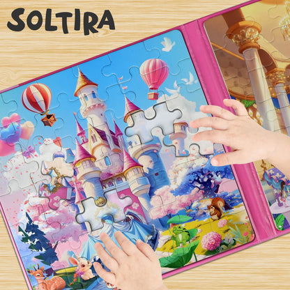 Princess Magnetic Puzzles for Girls 4-6 3 * 42 PCS Unicorn Mermaid Princess Themes Puzzle Magnetic Puzzles for Girls 5-6 Travel Puzzles or Airplane/Car/Road Trip Gift Toys for Girl 6-8 Years Old