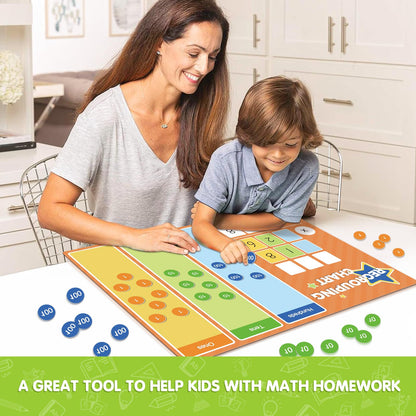 EAMAY Regrouping Base Ten Place Value Manipulatives, Addition and Subtraction Math Manipulatives for 1st 2nd 3rd Grade Classroom Must Haves! Kit with Magnetic Dry Erase Board and Magnetic Chips.