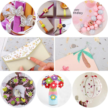 JUNEBRUSHS 350 Pieces Double Sided Sticky Dots, Sticky Tack for Wall Hanging Removable Poster Putty Clear Round Putty No Trace Adhesive Sticky Putty for Balloon Craft DIY Art Office Supplies (6 mm)