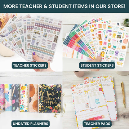 bloom daily planners 2026-2027 Academic Year Teacher Planner & Calendar - 7 Period Lesson Plan Organizer Book for Classroom or Homeschool - 9" x 11" (Interchangeable Cover) - Cool Tones