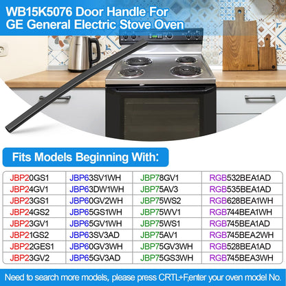 Upgraded WB15K5076 Oven Door Handle Replacement Compatible with Ge Stove Handle,Fit Hotpoint Ge Electric Stove Oven Door Handle Replacement Parts WB15X5203 PS231857 WB15K5076 Black Oven Handles