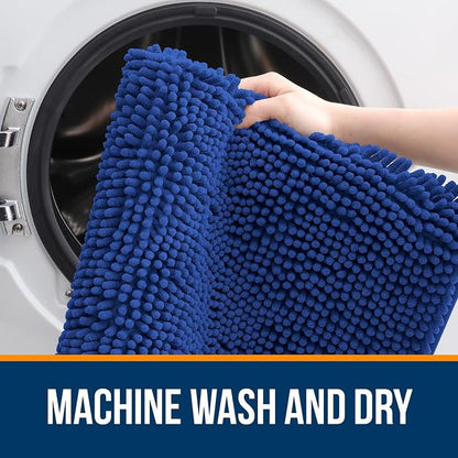 OLANLY Large Bathroom Rugs 50x30, Extra Soft Absorbent Chenille Bath Rugs, Rubber Backing Quick Dry, Machine Washable Bath Mats for Bathroom Floor, Tub and Shower, Home Decor Accessories, Royal Blue