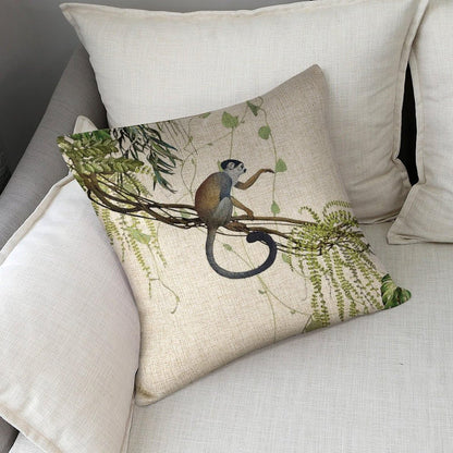 Icotoibabie Vervet Monkey Throw Pillow Covers 18×18 Inch Linen Pillowcase Sea Hawaiian Accessories Room Decor Decorative Pillow Cases,for Sofa Car Bedroom Cushion Cover