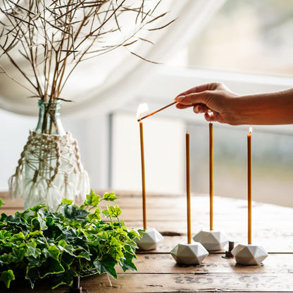Danilovo Taper Candle Holder - Handcrafted, Sturdy Ceramic Thin Candlesticks Holder - Ideal Luxury White Home Decor for Any Occasion