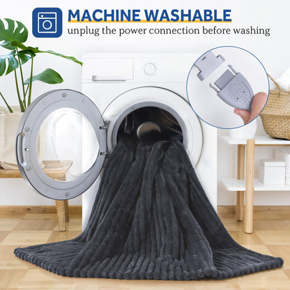 SEALY Electric Blanket Full Size, Soft Ribbed Flannel to Sherpa Reversible Heated Blanket with 10 Heat Settings & 1-12 Hours Auto-Off Overheat Protection, Machine Washable, 72"x84" Beige