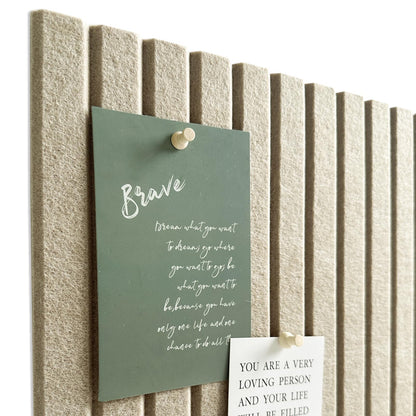 Large Cork Board for Office, 8 Pack Felt Wall Tiles with Slat Wall Paneling and Safe Removable Adhesive Tabs, Felt Bulletin Board Pin Board Cork Boards for Walls - Tan
