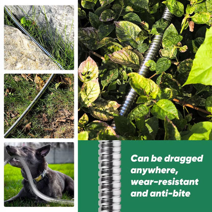 Garden Hose 100ft, Heavy Duty Stainless Steel Water Hose with 10 Functional Nozzles, No Kink, Lightweight and Flexible, Easy to Use and Store, Strong and Sturdy, Suitable for Yard and Lawn