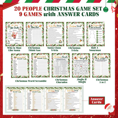 Fullhawl 124 Pcs Christmas Trivia Games Cards with Buzzers and Answer Pencils Bulk Christmas Family Game Cards for Adults Friends Large Group Festival Guessing Activity Holiday Party(Flowers)