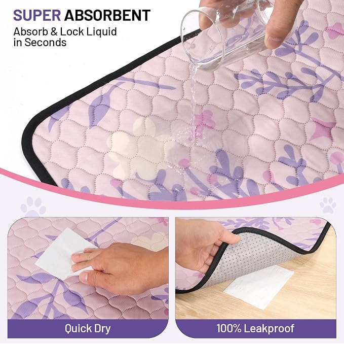Washable Dog Pee Pads - Absorbent Reusable Puppy Training Pads, Waterproof Leak - Proof & Non - Slip for Crate Whelping Potty Training 72x72 (Pack of 1)