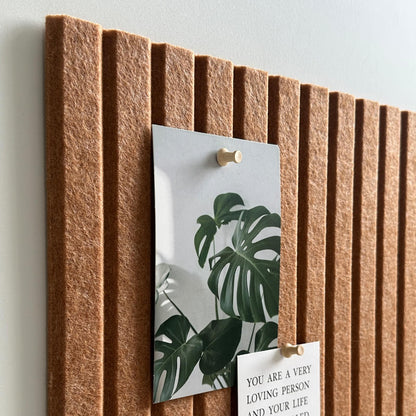 Large Cork Board for Office, 8 Pack Felt Wall Tiles with Slat Wall Paneling and Safe Removable Adhesive Tabs, Felt Bulletin Board Pin Board Cork Boards for Walls - Burnt Orange