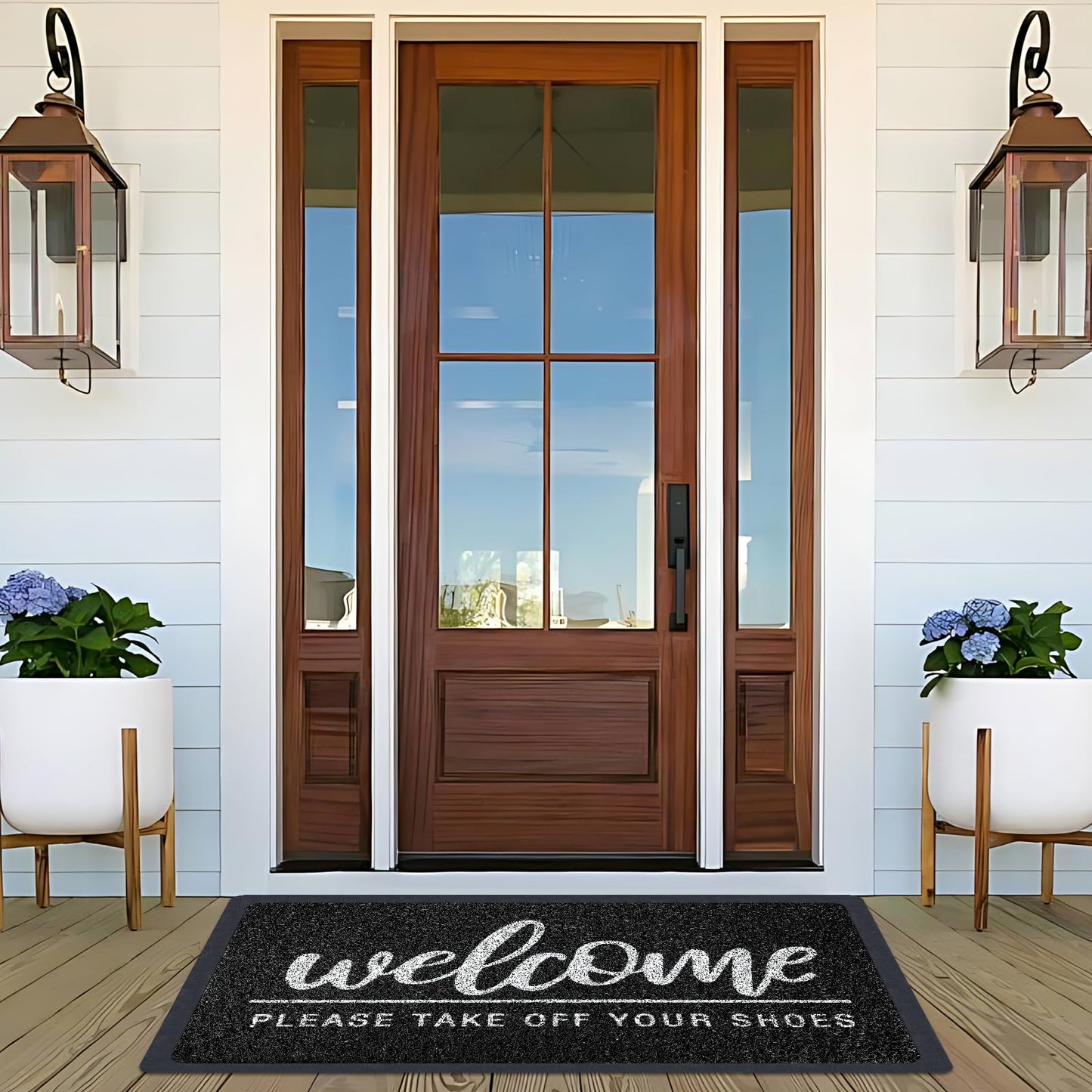 LUUFILx Welcome Door Mat Funny Front Door Mat Outside Indoor Entrance 30 x17.5 Inch Non Slip Floor Doormat Easy to Clean Christmas Black Doormat for Entry Porch High Traffic Areas Patio Yard Garage