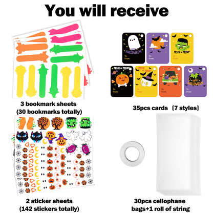 80UncleKimby 28 Sets Halloween Crafts for Kids DIY Bookmarks Kits Ages 4-8 Classroom Activities