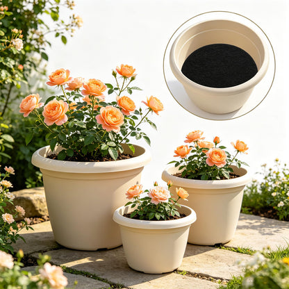 luperasol 8PCS Planter Inserts for Large Pots, 13" Reusable Round Planter Inserts for Large Tall Pots and Liner with Drainage Holes for Place Inside Planters Use Less Potting Soil