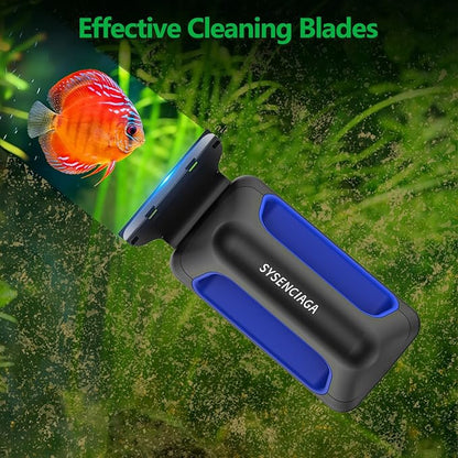 Aquarium Magnet Glass Cleaner, Double-Sided Detachable & Floating Algae Scraper for 0.2-0.6 Inch Fish Tank Glass Cleaning, No Scratches (M)