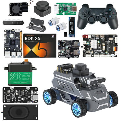 Yahboom ROS2 AI Robot Car,for RDK X5 8GB Supports RVIZ Simulation ROS2,TOF Lidar,SLAM Mapping Navigation, Tracking and Obstacle Avoidance