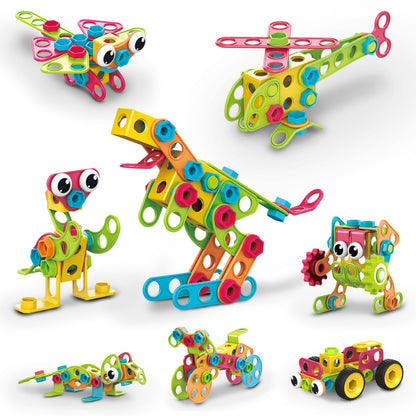 PicassoTiles STEM Learning Toys 250 Piece Building Block Kids Construction Engineering Kit Toy Blocks Children Early Education Playset w/Free IdeaBook, Power Drill, Clickable Ratchet, Age 3+ PTN250