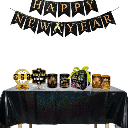 GREATRIL Black Party Disposable Rectangle Table Cloth Decor - 54'' x 108'' - 2 Packs Waterproof Plastic Tablecloth for Death to My 20s/Stranger/Birthdays/Halloween/Anniversary Tablecover