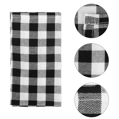 Buffalo Check Napkins,Farmhouse Dinner Napkins,Black and White Cloth Napkin