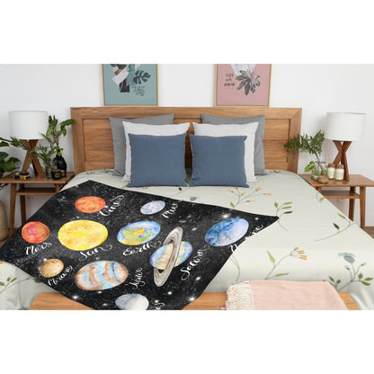 ARTBLANKET Planets Throw Blanket Fannel Fleece Super Soft Funny Blanket Travel Throw Blanket for Bed Couch Sofa 40 x 30 Inch for Baby