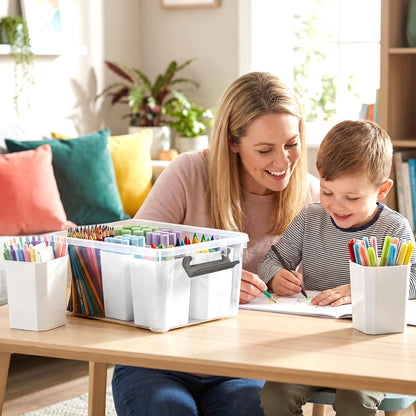Citylife 17 QT Plastic Storage Bins Clear Storage Box with Lids Multipurpose Stackable Storage Containers for Organizing Tool, Craft, Crayon