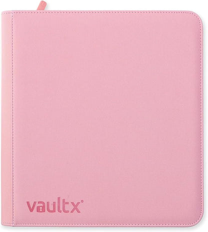 Vault X 12 Pocket Zip Binder, 480 Cards, Exo-Tec Material, 20 Side-Loading Pages (Pink)