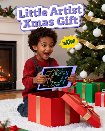 Bravokids 10 Inch LCD Writing Tablet for 3-8 Year Olds - Electronic Drawing Pad and Doodle Board as Educational Birthday Gifts for Girls and Boys (Purple)