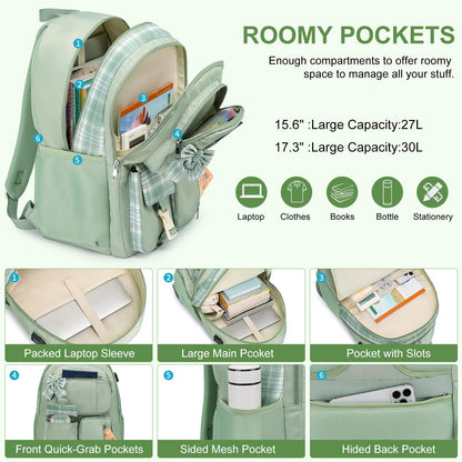Bagsupra School Backpack Bookbag for Teen Girls,Cute Schoolbag Women for Middle High School College Student