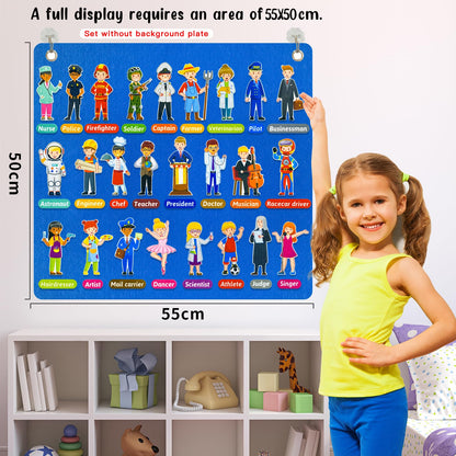PENGFULL Felt Career Image Dress-Up Learning Pieces,50 Felt Flannel Board Pieces,Career Community Helpers Learning for Toddlers,for Kindergarten,Preschool,Toddlers