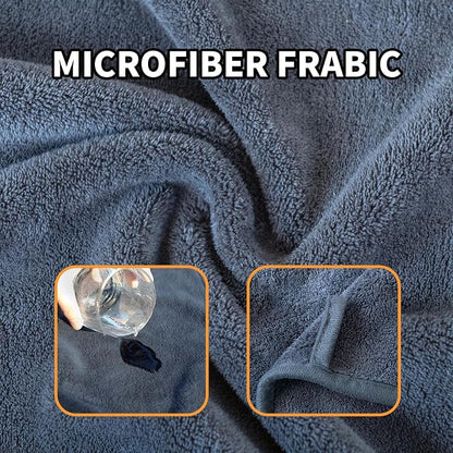 Dog Towel Dog Bathrobe, Microfiber Super Absorbent Pet, Quick Drying Robe for After Bath, Adjustable Collar & Belly Strap Pet Cat Bath Robe Towel Grey-2XL