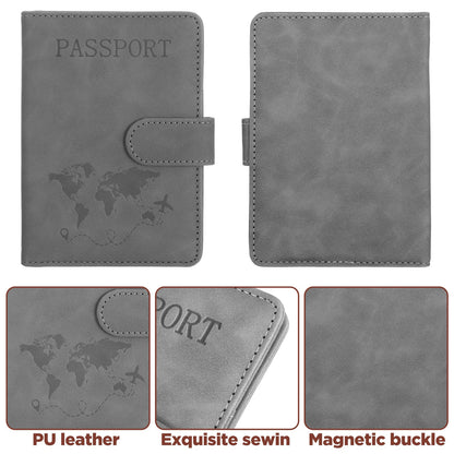 4 Pack Passport Holder for Travel, Passport Wallet Cover Case Waterproof RFID Blocking Passports Holders with Pen Holder Travel Must Haves Accessories, Passports Book Holders for Women and Men