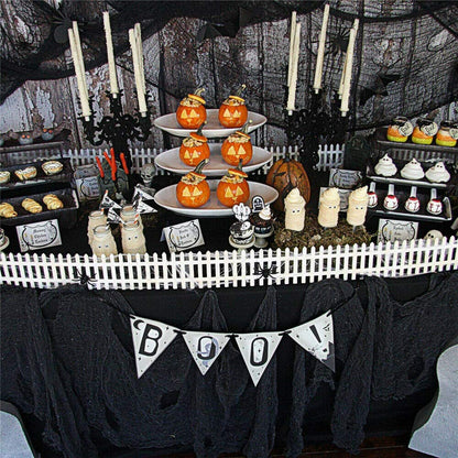 ziyue 5.5 Yards X 40" Hanging Outdoor Indoor Scary Creepy Halloween Office Party Door Window Giant Spider Wall Yard Table car Lawn Cloth Decorations Cheesecloth Fabric(Gray)