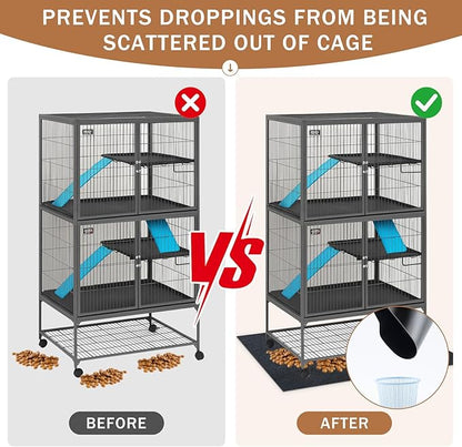 Drydiet 56" x 42" Ferret Playpen Mat, Under Pet Cage Liner, Absorbent/Waterproof Felt Pad for Ferret Cages, Bird Cage Reptile Aquariums, Dog Kennels, with Non-Slip Backing for Hard Floors