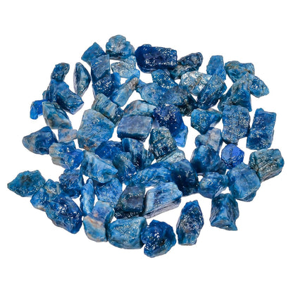 GEMKORA (250 carats) Raw Neon Blue Apatite Rough Gemstone, Natural Crystals, Healing Stones, Wholesale Lot, Jewelry Making Supply, 8 to 12mm