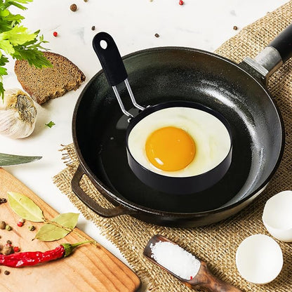 3-Pack 3.5'' Egg Rings Set with Silicone Handle, Stainless Steel Egg Cooking Rings，Nonstick，For Frying Eggs and English Muffins Pancake, Egg Mold Shaper For Breakfast