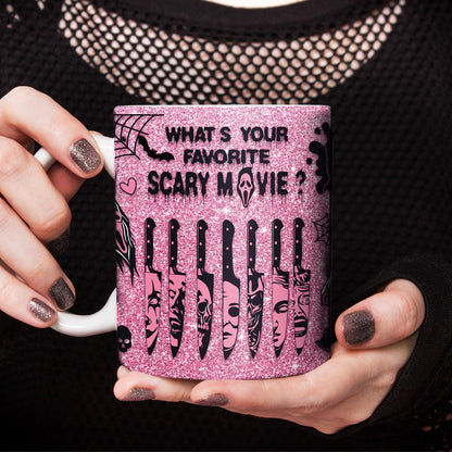 Equoza Halloween Coffee Mug, 11oz Gothic Scream Cup for Women Girls, Spooky Ceramic Mug Horror Movie Gift for Halloween Lovers