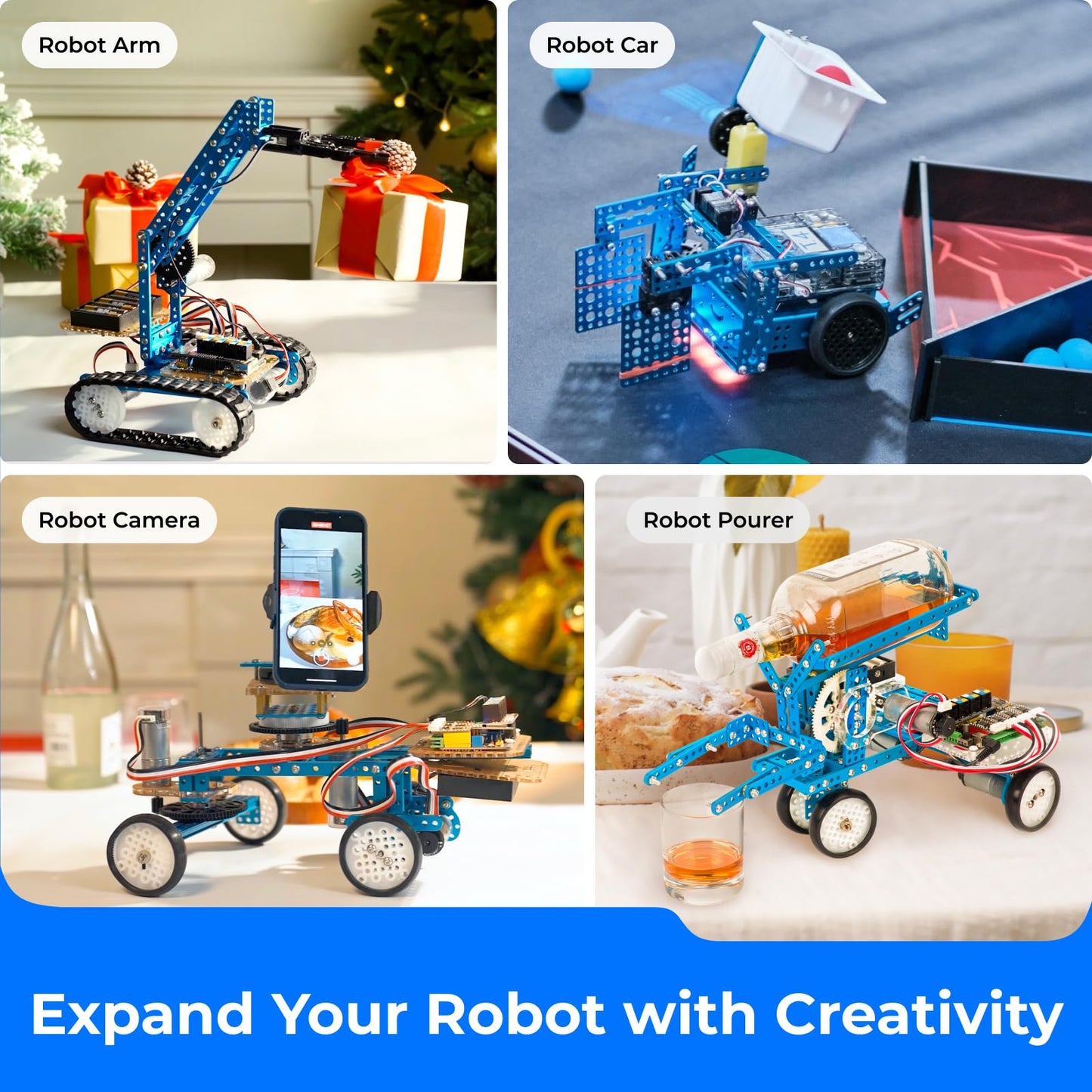 Makeblock mBot Ultimate 10 in 1 Robot Building Toys, Robotics Kit App Remote Control Robot Toys Compatible with Arduino C & Raspberry Pi, STEM Educational DIY Robotics for Kids Ages 12-16