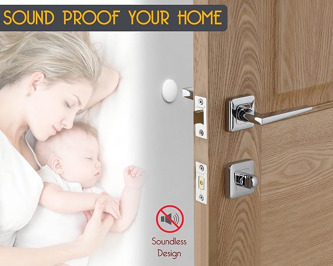 Door Stoppers - 1.57" (12 Pack) - Door Stoppers for Wall with Strong Back Adhesive - Quiet and Shock Absorbent Silicone Wall Protectors from Door Knobs - Protects Every Surface - White